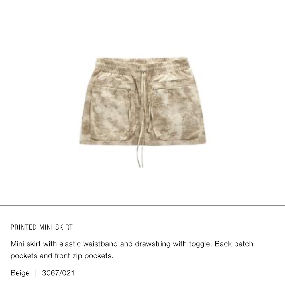 Zara printed mini skirt